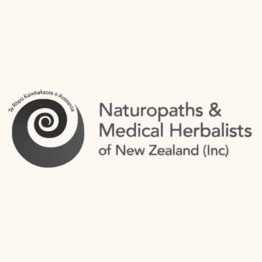 Logo of Naturopaths & Medical Herbalists of New Zealand on a white background